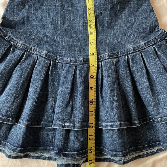 Denim Jean Mini Flared Pleated Skirt - Picture 10 of 10